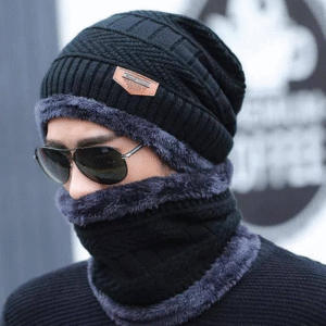 Beanie Wool Cap With Neck Warmer