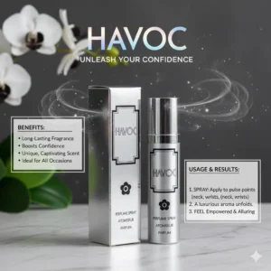HAVOC Unisex Perfume 75ml Silver Bottle Long Lasting Mood Enhancer
